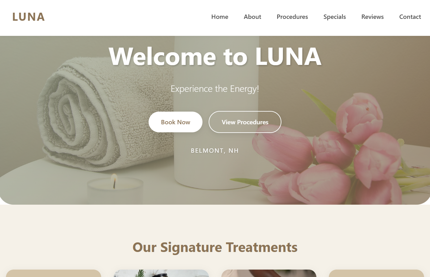 Custom website design example showcasing modern layout and branding